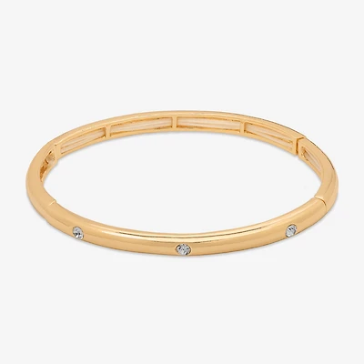 Bijoux Bar Delicates Gold Tone Womens Glass Round Stretch Bracelet