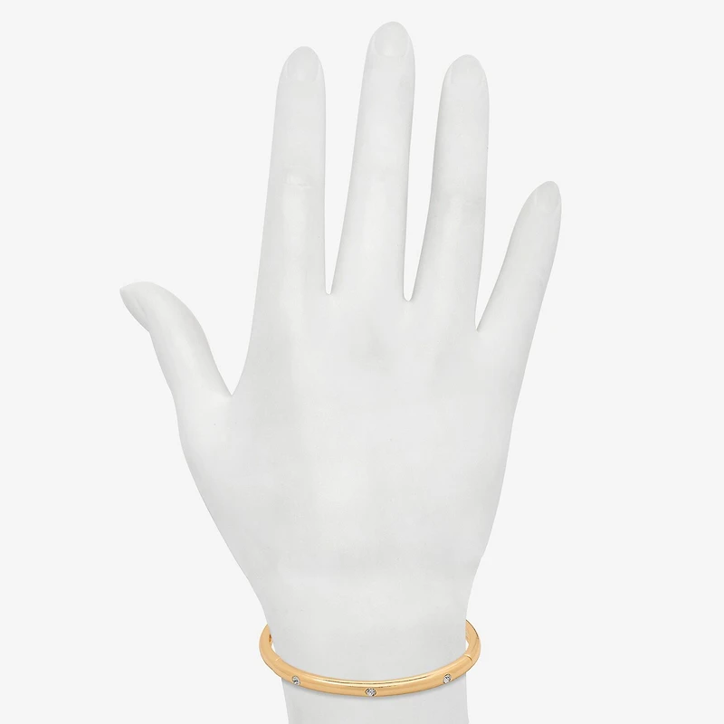 Bijoux Bar Delicates Gold Tone Womens Glass Round Stretch Bracelet