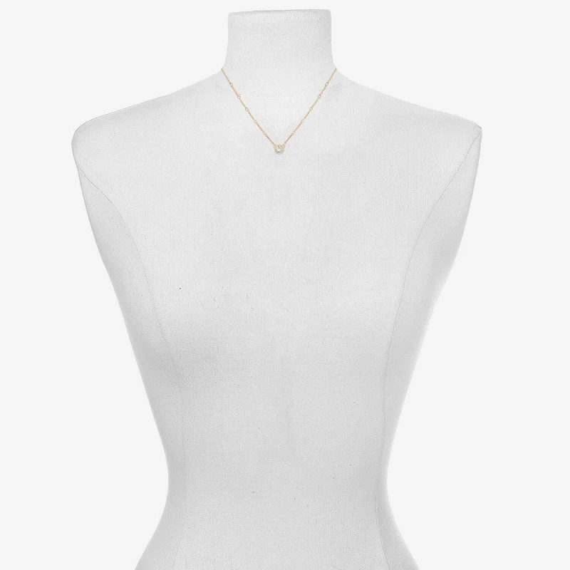 Bijoux Bar Delicates Gold Tone Womens Glass Round 16 Inch Pendant Necklace