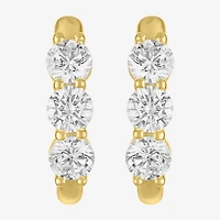 (G-H/Si2-I1) Womens 2 CT. T.W. Lab Grown White Diamond 10K Gold Hoop Earrings