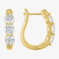 (G-H/Si2-I1) Womens 2 CT. T.W. Lab Grown White Diamond 10K Gold Hoop Earrings