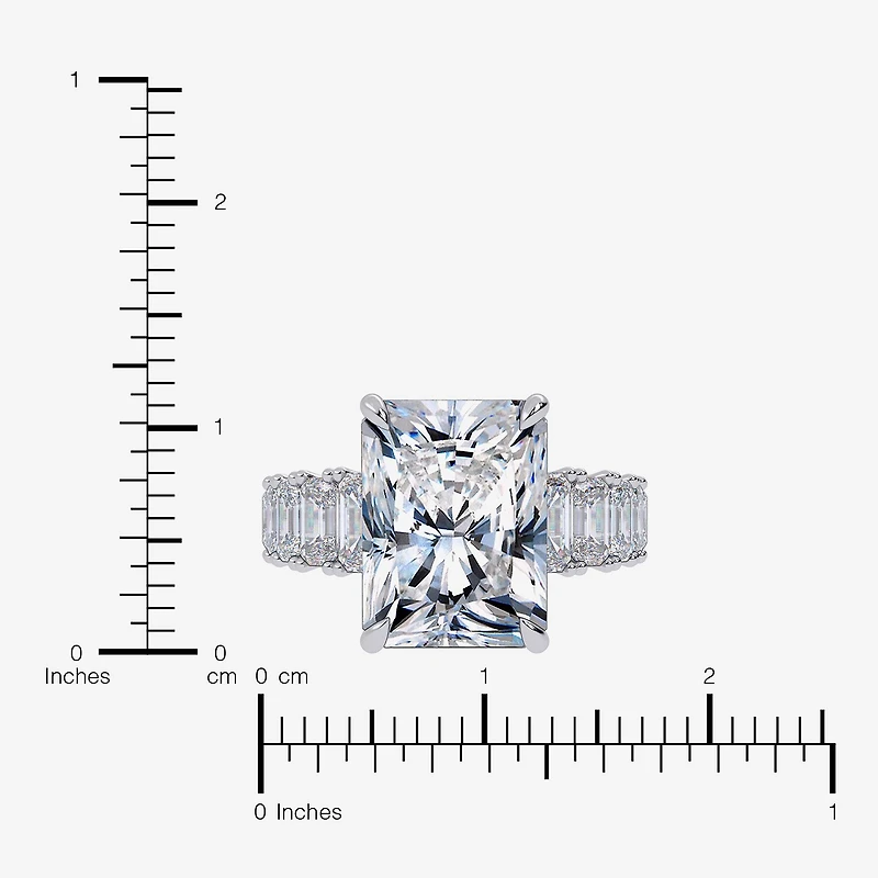 Signature By Modern Bride (G, Vs2-Si1) Womens 8 1/4 Ct. T.W. Lab Grown White Diamond 14K Gold Rectangular Side Stone Engagement Ring
