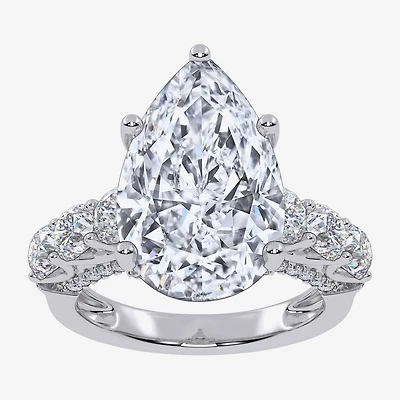 Signature By Modern Bride (G, Vs2-Si1) Womens 7 1/2 Ct. T.W. Lab Grown White Diamond 14K Gold Pear Side Stone Engagement Ring
