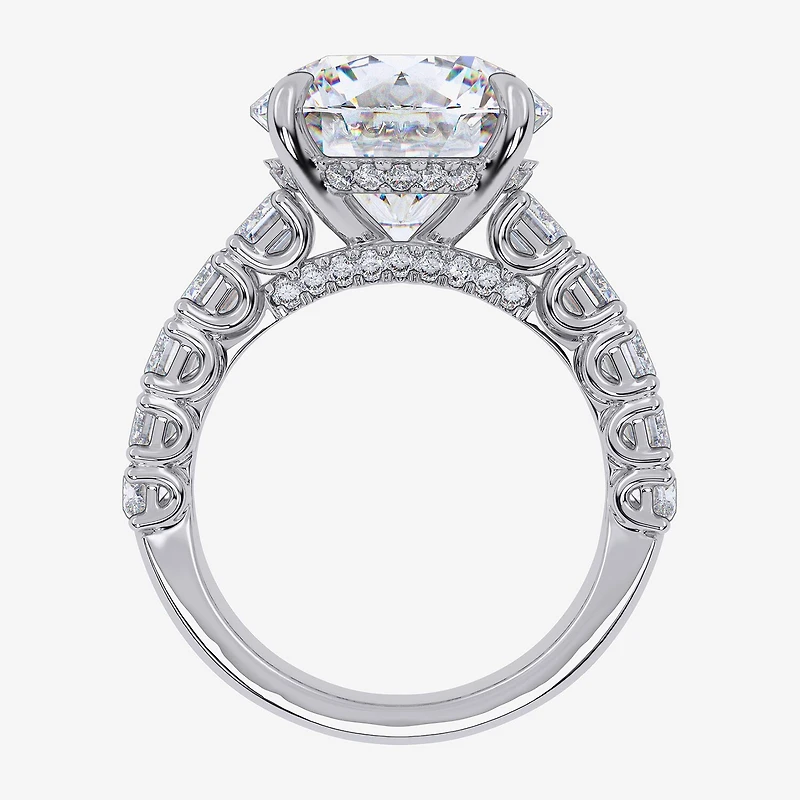Signature By Modern Bride (G, Vs2-Si1) Womens 8 1/4 Ct. T.W. Lab Grown White Diamond 14K Gold Round Side Stone Engagement Ring