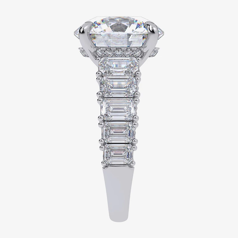 Signature By Modern Bride (G, Vs2-Si1) Womens 8 1/4 Ct. T.W. Lab Grown White Diamond 14K Gold Round Side Stone Engagement Ring