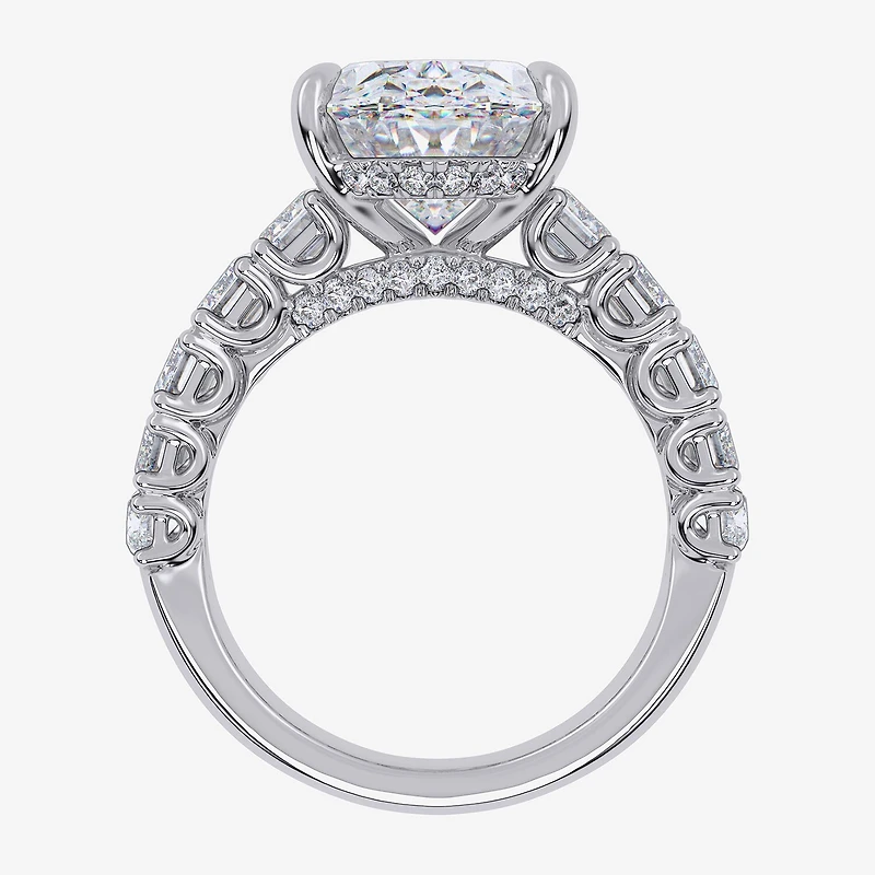 Signature By Modern Bride (G/Vs2-Si1) Womens 8 1/4 Ct. T.W. Lab Grown White Diamond 14K Gold Oval Side Stone Engagement Ring