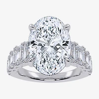 Signature By Modern Bride (G/Vs2-Si1) Womens 8 1/4 Ct. T.W. Lab Grown White Diamond 14K Gold Oval Side Stone Engagement Ring