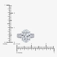 Signature By Modern Bride (G/Vs2-Si1) Womens 8 1/4 Ct. T.W. Lab Grown White Diamond 14K Gold Oval Side Stone Engagement Ring
