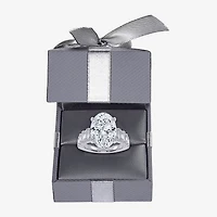 Signature By Modern Bride (G/Vs2-Si1) Womens 8 1/4 Ct. T.W. Lab Grown White Diamond 14K Gold Oval Side Stone Engagement Ring