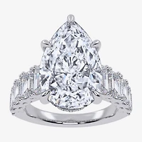 Signature By Modern Bride (G, Vs2-Si1) Womens 8 1/4 Ct. T.W. Lab Grown White Diamond 14K Gold Pear Side Stone Engagement Ring