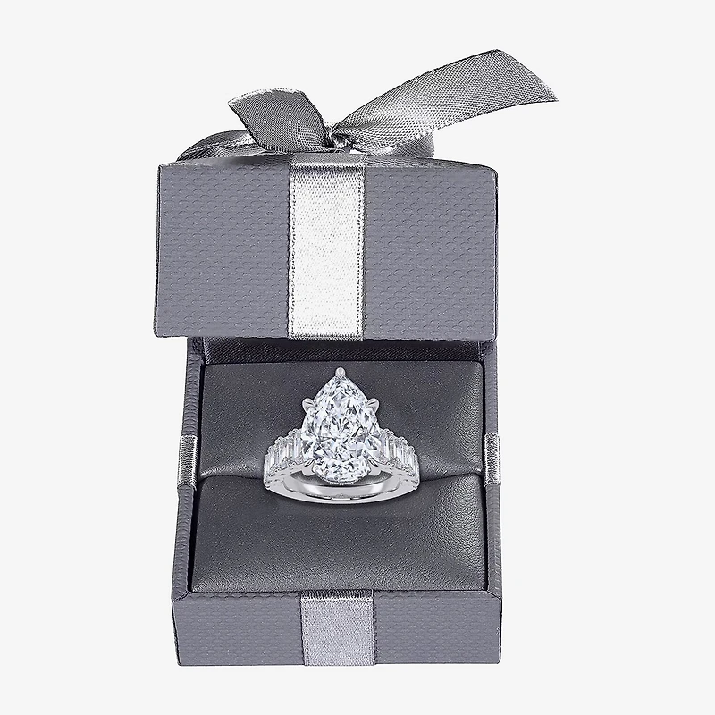 Signature By Modern Bride (G, Vs2-Si1) Womens 8 1/4 Ct. T.W. Lab Grown White Diamond 14K Gold Pear Side Stone Engagement Ring