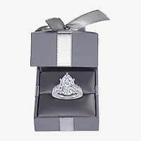 Signature By Modern Bride (G, Vs2-Si1) Womens 8 1/4 Ct. T.W. Lab Grown White Diamond 14K Gold Pear Side Stone Engagement Ring