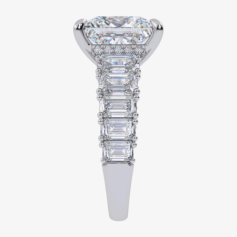 Signature By Modern Bride (G, Vs2-Si1) Womens 8 1/4 Ct. T.W. Lab Grown White Diamond 14K Gold Side Stone Engagement Ring