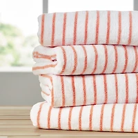 Casual Comfort 4-Pack Cabana Stripe Beach Pool Towels - 100% Absorbent Cotton, 35 X 65