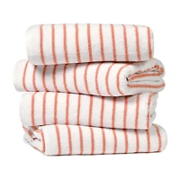 Casual Comfort 4-Pack Cabana Stripe Beach Pool Towels - 100% Absorbent Cotton, 35 X 65