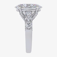 Signature By Modern Bride (G, Vs2-Si1) Womens 7 1/2 Ct. T.W. Lab Grown White Diamond 14K Gold Oval Side Stone Engagement Ring