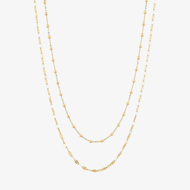 Gold Addiction Womens 10K Gold 18 Inch Chain Necklace