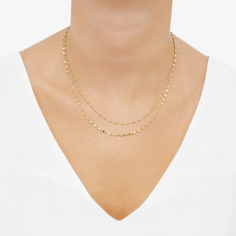 Gold Addiction Womens 10K Gold 18 Inch Chain Necklace