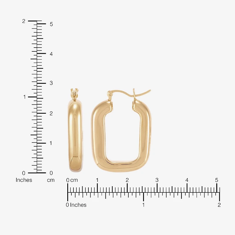 Silver Addiction Womens 14K Gold Over Silver 24.6mm Hoop Earrings