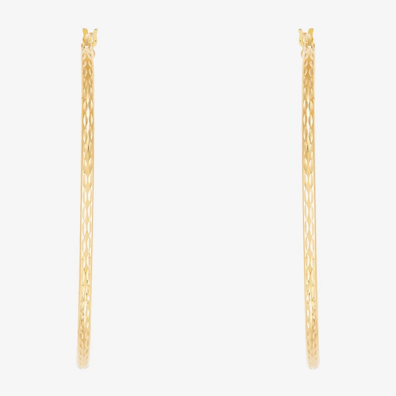 Silver Addiction Womens 14K Gold Over Silver 64mm Hoop Earrings