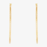 Silver Addiction Womens 14K Gold Over Silver 64mm Hoop Earrings