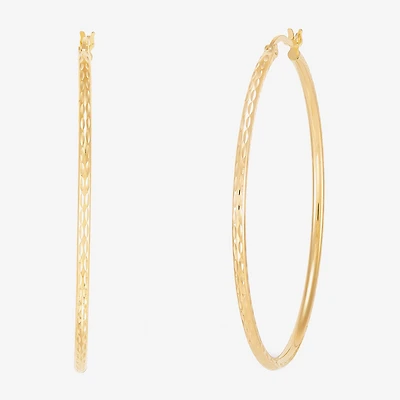 Silver Addiction Womens 14K Gold Over Silver 64mm Hoop Earrings