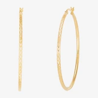 Silver Addiction Womens 14K Gold Over Silver 64mm Hoop Earrings