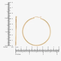 Silver Addiction Womens 14K Gold Over Silver 64mm Hoop Earrings