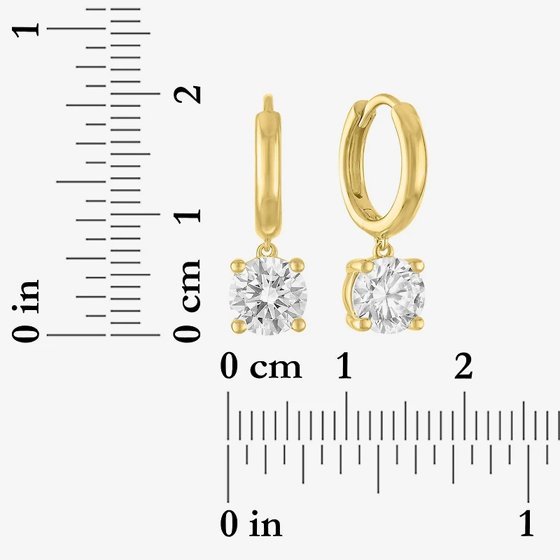 (G-H, Si2-I1) Womens 2 CT. T.W. Lab Grown White Diamond 14K Gold Over Silver 20.2mm Round Hoop Earrings