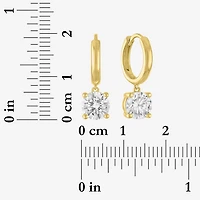 (G-H, Si2-I1) Womens 2 CT. T.W. Lab Grown White Diamond 14K Gold Over Silver 20.2mm Round Hoop Earrings