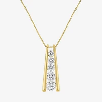 (G-H / Si2-I1) Womens 1 1/2 CT. T.W. Lab Grown White Diamond 14K Gold Over Silver Round 18 Inch Pendant Necklace