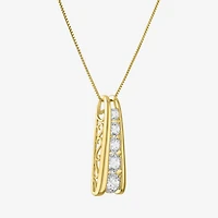 (G-H / Si2-I1) Womens 1 1/2 CT. T.W. Lab Grown White Diamond 14K Gold Over Silver Round 18 Inch Pendant Necklace
