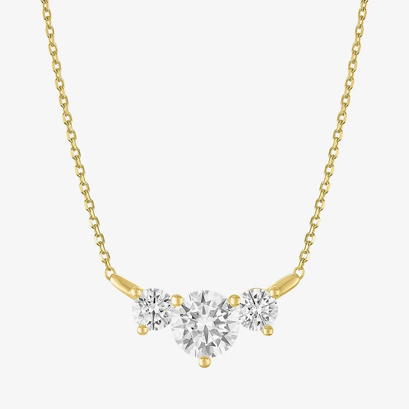 (G-H / Si2-I1) Womens 2 CT. T.W. Lab Grown White Diamond Sterling Silver 16 Inch Pendant Necklace