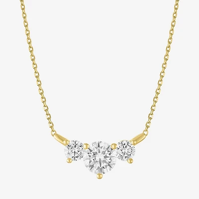(G-H / Si2-I1) Womens 2 CT. T.W. Lab Grown White Diamond Sterling Silver 16 Inch Pendant Necklace