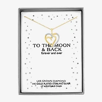 Diamond Accent (G-H, Si2-I1) Womens Lab Grown White Sterling Silver Heart 18 Inch Pendant Necklace