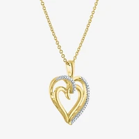 Diamond Accent (G-H, Si2-I1) Womens Lab Grown White Sterling Silver Heart 18 Inch Pendant Necklace