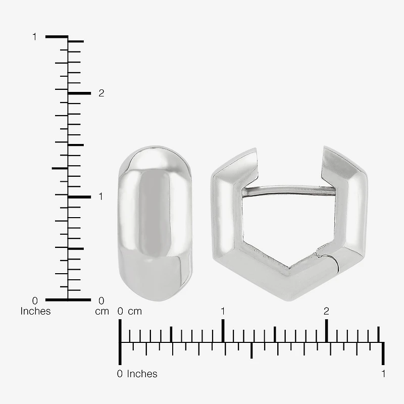 Silver Addiction Womens Sterling Silver 13mm Hoop Earrings