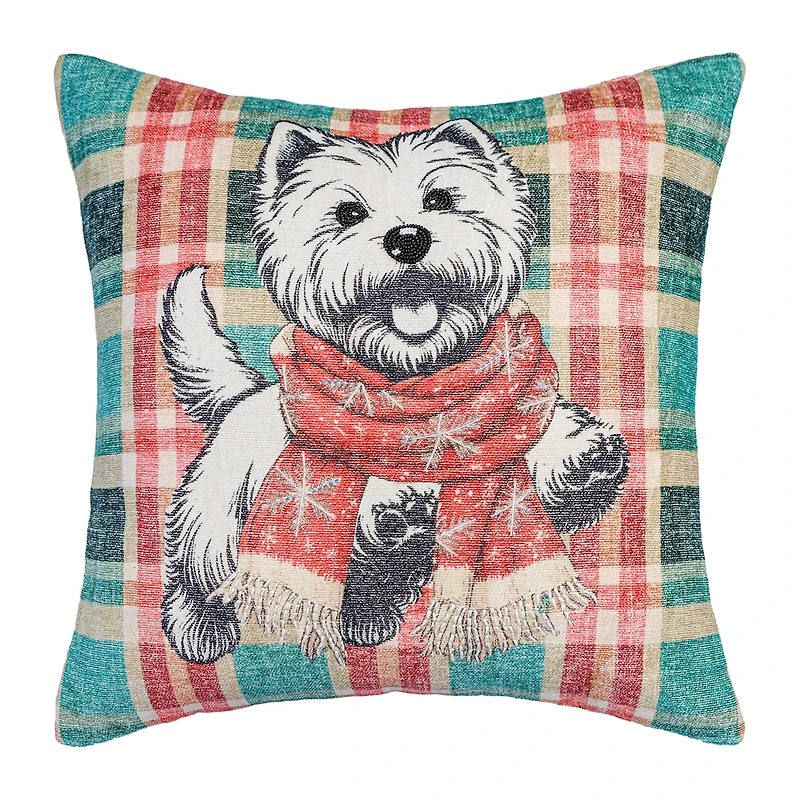 Vibhsa Vibhsa Holiday Reverie Christmas Dog Pillow – 20"X20" Rectangular Throw Pillow