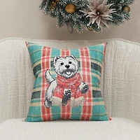 Vibhsa Vibhsa Holiday Reverie Christmas Dog Pillow – 20"X20" Rectangular Throw Pillow