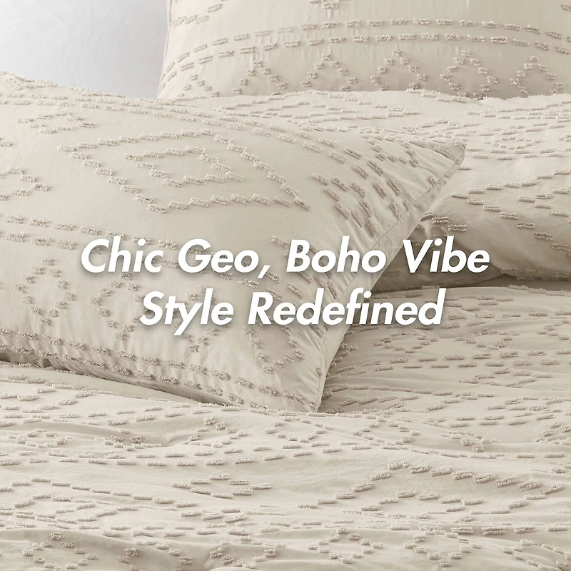 510 Design Gigi Geometric Tufted Lightweight Easy Care Comforter Set