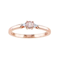 Genuine Morganite and Diamond-Accent Ring