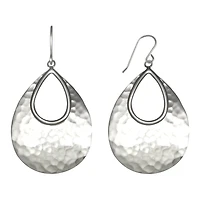 Sterling Silver Hammered Drop Earrings