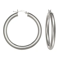 Sterling Silver Tube Hoop Earrings