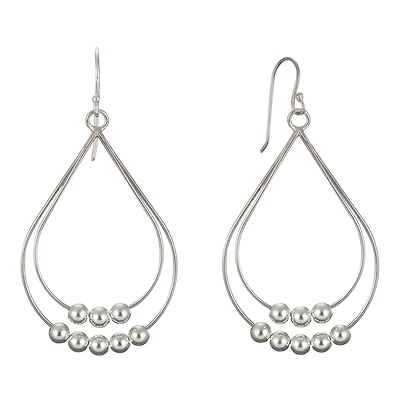 Double Pear Drop Earrings Sterling