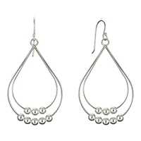 Double Pear Drop Earrings Sterling