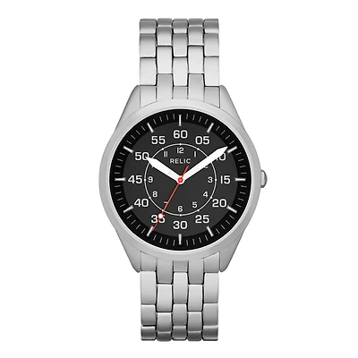 Relic® Clayton Mens Military Silver-Tone Watch ZR12132