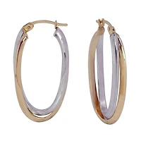 Womens 14K Two Tone Gold 30mm Hoop Earrings