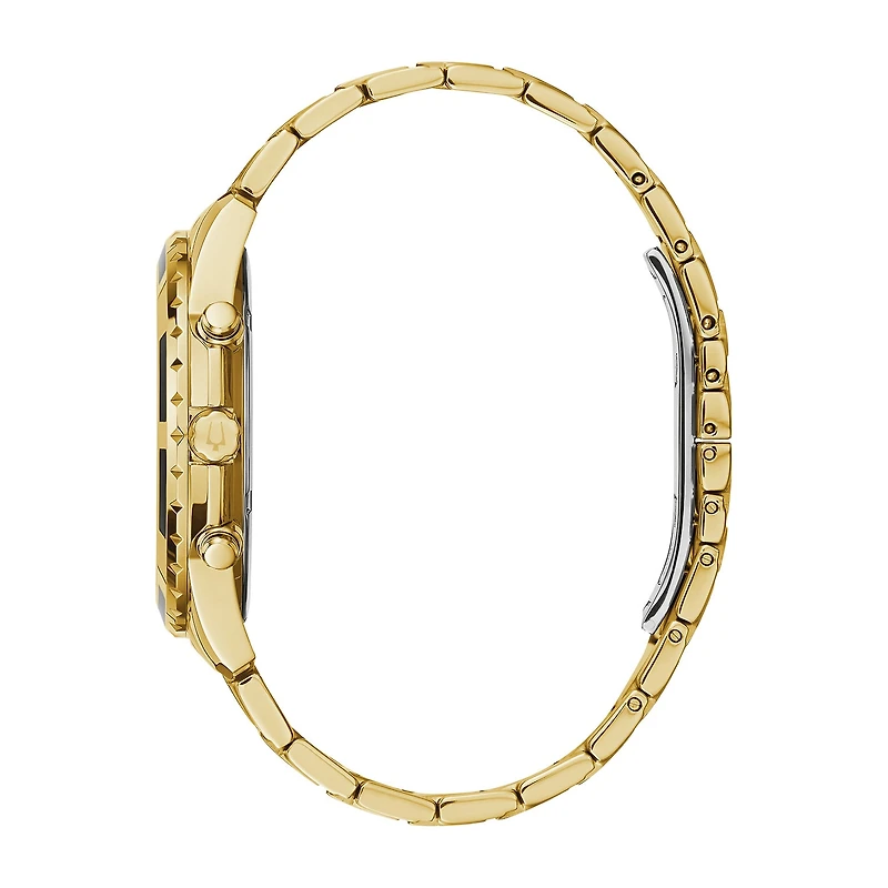 Bulova Mens Gold Tone Stainless Steel Bracelet Watch 97d121