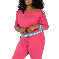 Poetic Justice Womens Plus Long Sleeve Blouse