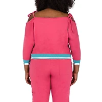 Poetic Justice Womens Plus Long Sleeve Blouse